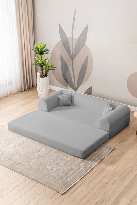 Atelier Del Sofa Legom Eco - Sofá-cama de 3 plazas Gris claro